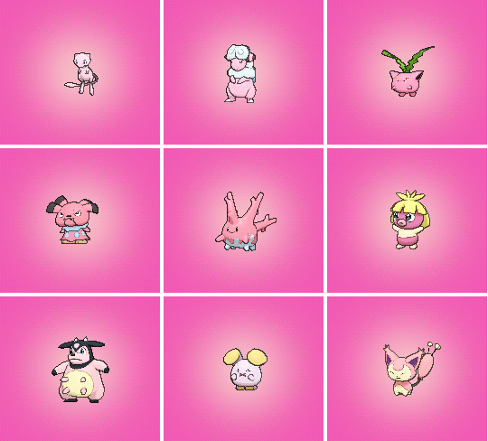 chipsprites:Pokémon by Color: Pink [x] [more]