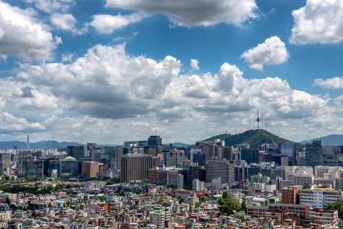 Beautiful summer day in Seoul.