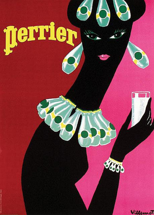 Bernard Villemot, Perrier Poster, 1977. France. Source