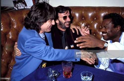 George Harrison, Ringo Starr, and Billy Preston, Bar One, 9 October 1990; photo by ‬The LIFE Picture