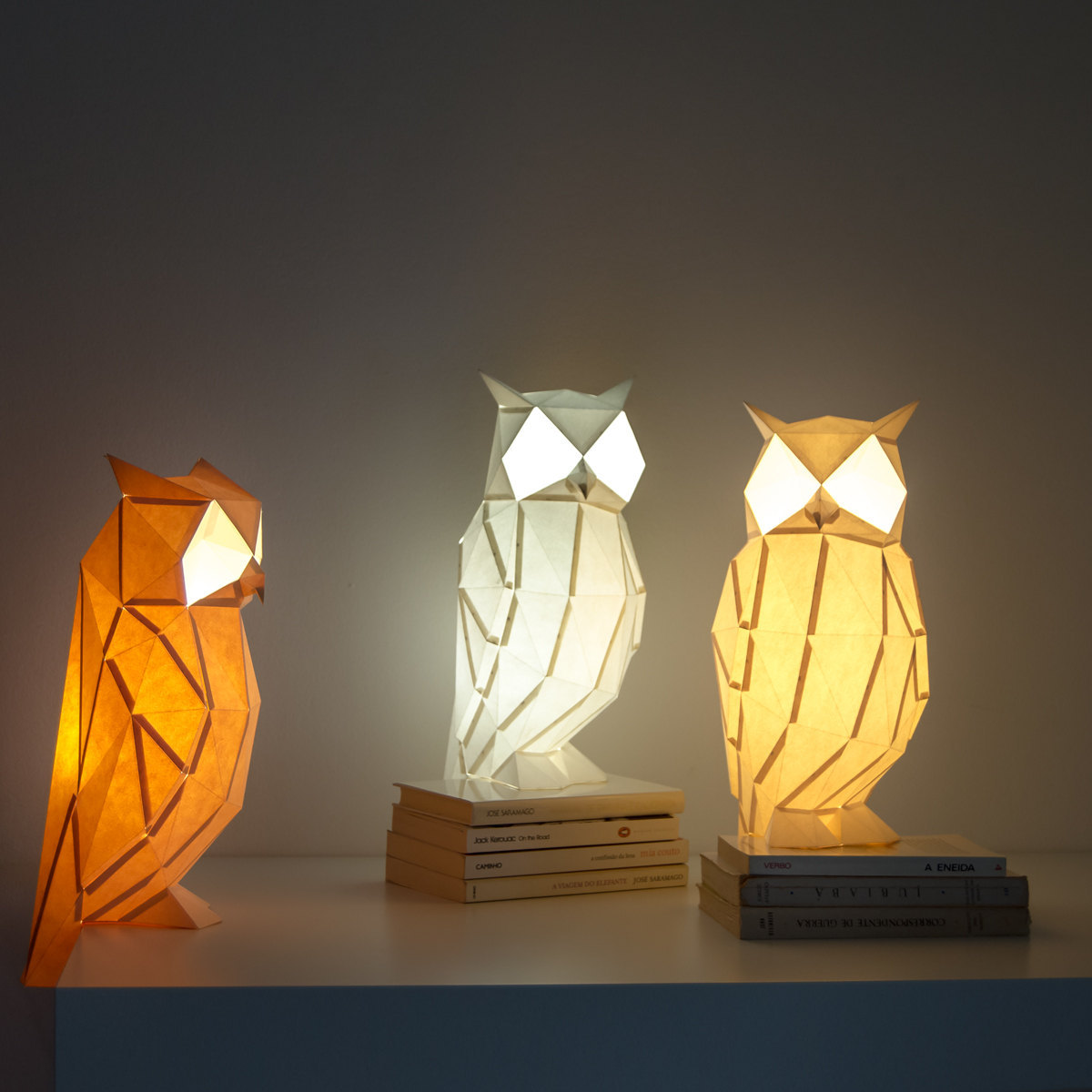 possit-de-tenebris: sosuperawesome:  DIY Papercraft Lamps by OWL Paper Lamps on Etsy