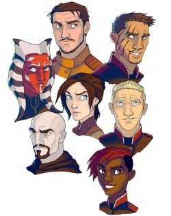 affentier:Random KOTOR face doodling (Carth, Revan, Bastila, Darth Bandon, Trask Ulgo, and some OCs)