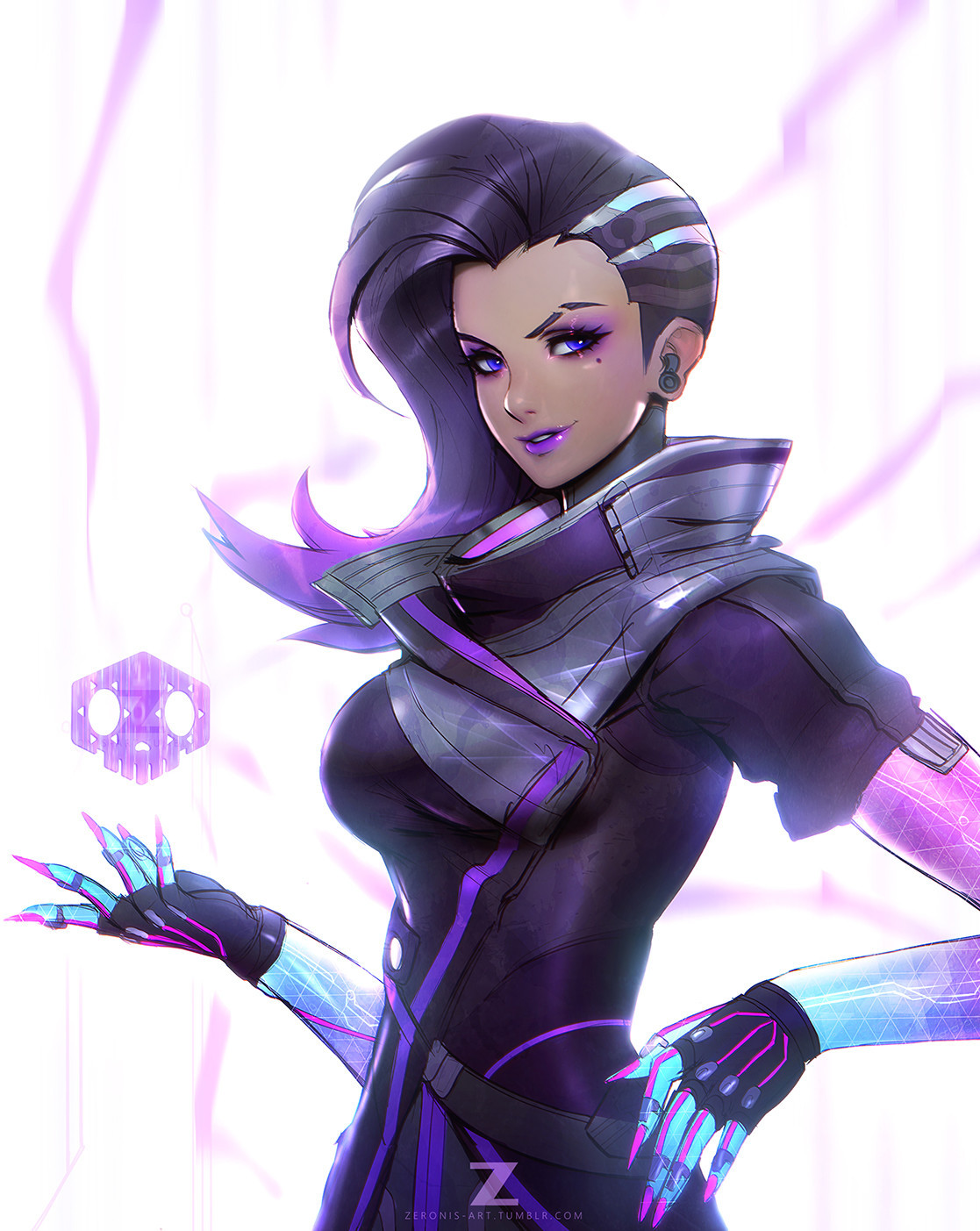 cyberclays: Sombra - Overwatch fan art by  Paul Kwon    More Sombra related art on