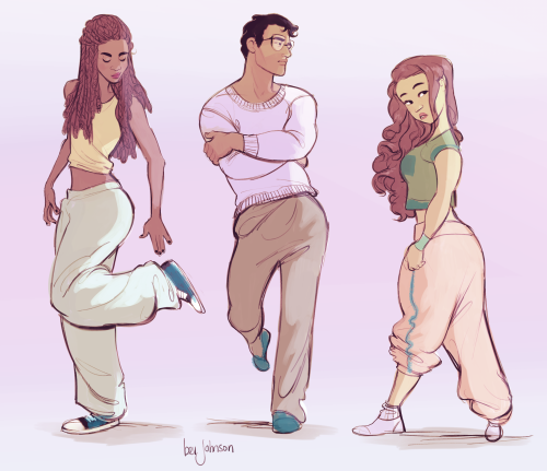 bevsi:  i like drawing people in sweatpants and lana 