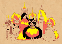 mrshadowmansir:  Weird SistersFan art of both the final design and unused concepts for Hekapoo, a character from the show Star vs. the Forces of Evil.  You have no idea how tempted I was to call this ‘Hekapoo and the Heka-crew’.