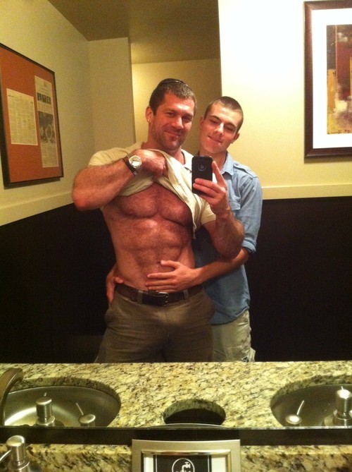 nakedmonk:  Real father and son – so hot!