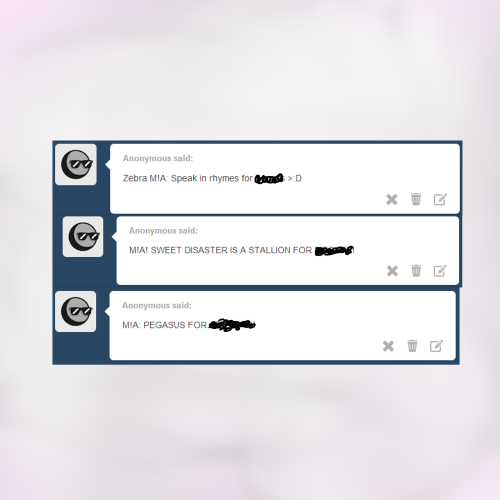 asksweetdisaster:  0/10 Anyway *proceeds to freak out at the changes intensely off screen* ((Great job anons, now people have to put up with my bad rhymes! XDXD Let it begin D:  X3