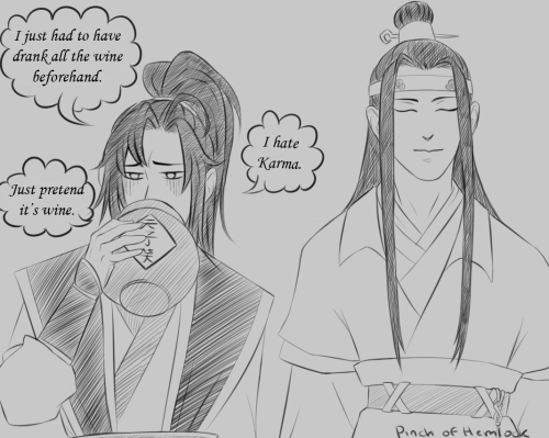 Had to draw out this panel from the story line. So priceless that Wei Wuxian was given the two jars 