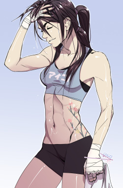 Vashito:  Commission For @Nerddrgn Of Oc Aiko Glas After A Workout~~ 