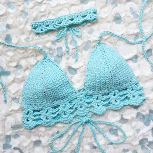 crochet Lilith bralette and Seaside choker in Beachglass ♡ Etsy