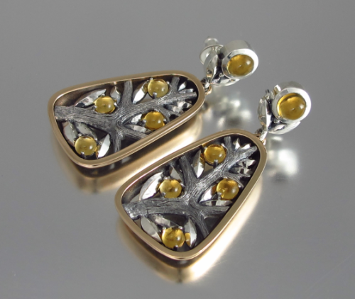 We recently completed these Apple Tree earrings with citrines as a matching peice to the Apple Tree 