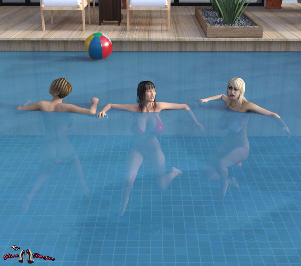 ginasbdsm:  The girls were left to tread water- while the inflated anal plugs kept