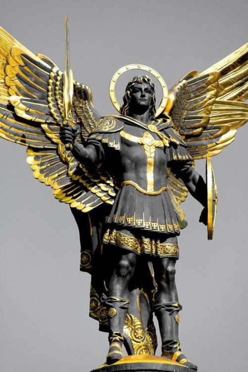 cat-a-holic:emperor-slavatine:religions-of-the-world:Statue of St. Michael the ArchangelKyiv, Ukrain