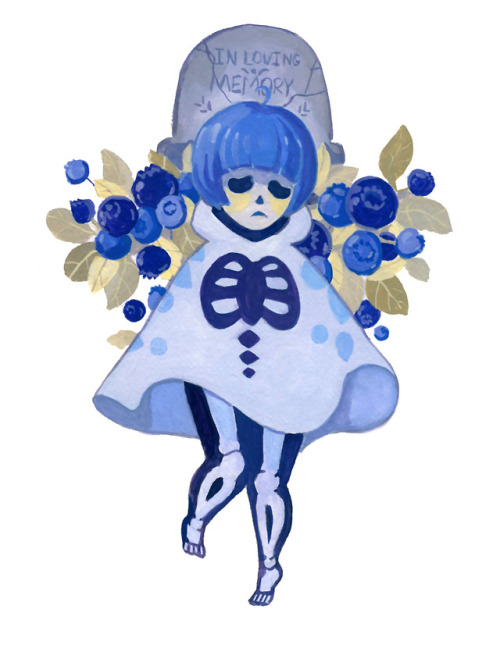 Blueberry Ghost - GouacheSort of a skeleton ghost hybrid