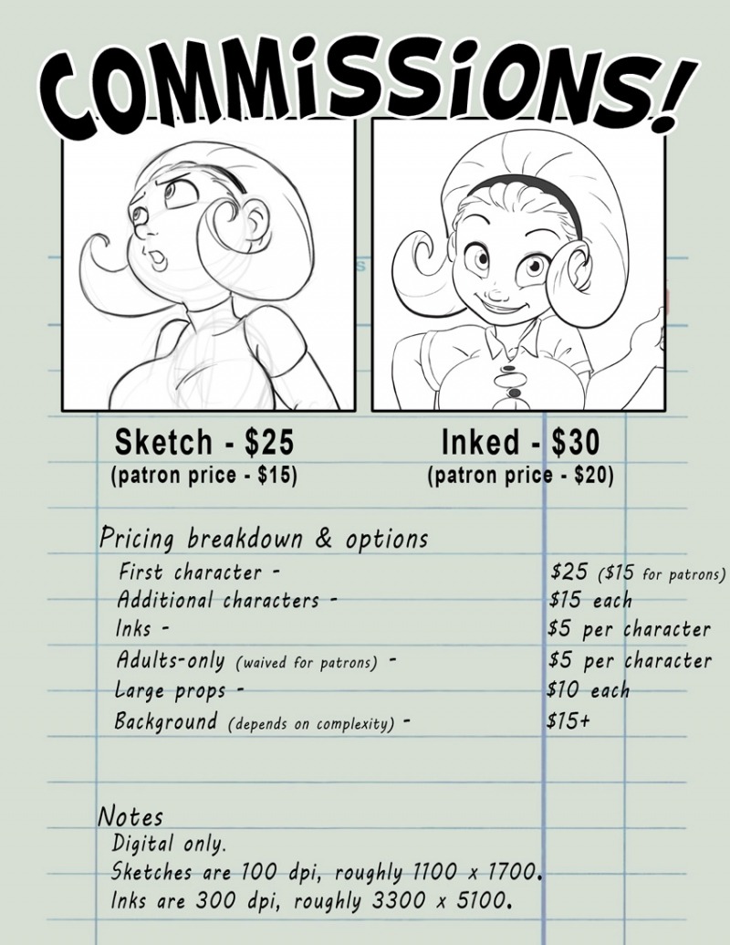 jklind:  My commission list is officially open!  There will be 10 available slots,