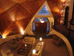 ofvikingpower:  silentunrest:  Geodesic dome interior.  I’d totally have a giant triforce window