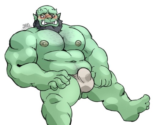 megawaffle:  and here’s my orc guy but adult photos