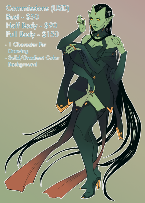 weissidian:  weissidian:  I’m opening up a few different commission slots finally! I still hav