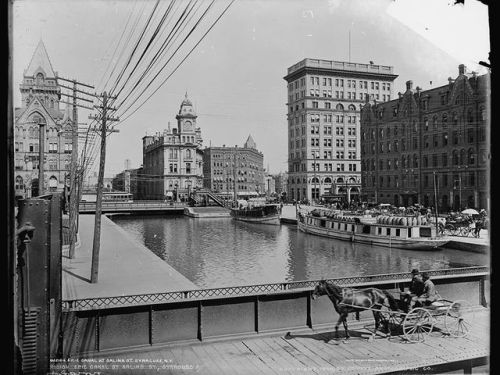 Erie Canal at Syracuse, New York. Library of Congress.The first construction on the Erie Canal, one 