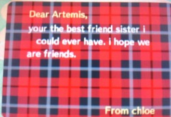 Chloe (my little sister) sent me a letter