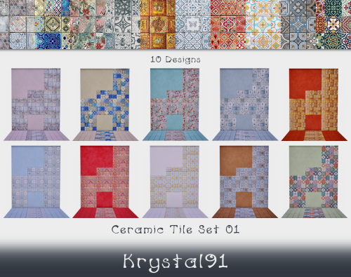 Ceramic Tile Set 01I love ceramic tiles… making something about it in The Sims was just a mat