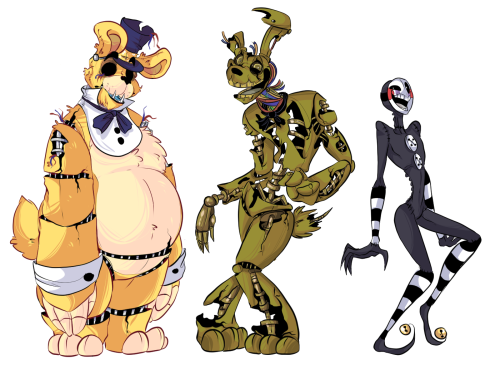 mayadile:I FINALLY DID ITHERE THEY ARE((edit: Now with Golden Freddy,Zombon and Marionette ))