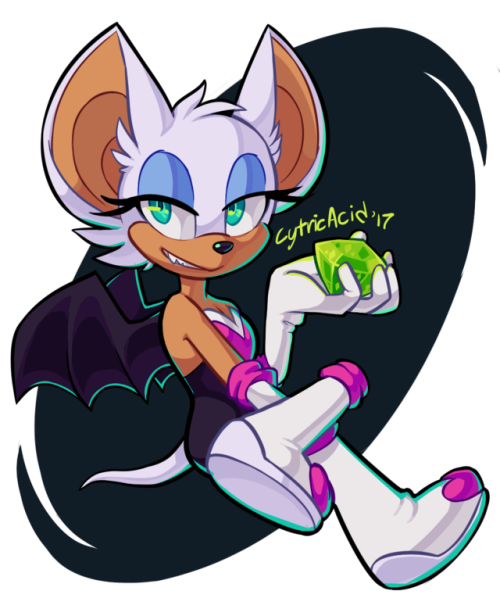 cytricacid: All the world’s gems are MINE   to keep! i haven’t drawn anything sonic related in years, which is a little sad considering i grew up a sonic fan. I think i’ve grown to like Rouge a lot more since I was a child, as well.  hey, if you