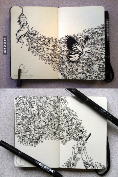 cantcurestupid: erinbowman: Incredible Moleskine drawings by Kerby Rosanes OH COME ON.