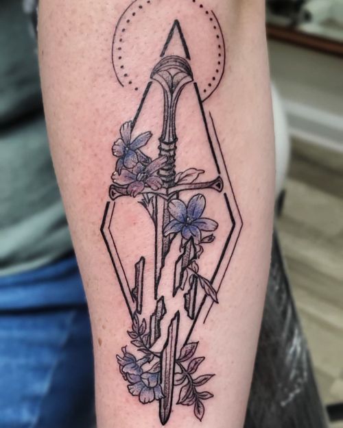 <p>Lord of the Rings Narsil sword done last night.   Thanks Jessica, it was great working with you! <br/>
.<br/>
#ladytattooer #thephoenix #copperphoenix #shelbyvilleindiana #indianapolistattoo #indylocal #do317 #indytattoo #circlecity #waverlycolorco #industryinks #yournewfavoriteink #artistictattoosupply #fkirons #indianaartist #wearesorrymom #floral #lotr #lordoftherings  (at Shelbyville, Indiana)<br/>
<a href="https://www.instagram.com/p/CV2yk1aL3V3/?utm_medium=tumblr">https://www.instagram.com/p/CV2yk1aL3V3/?utm_medium=tumblr</a></p>