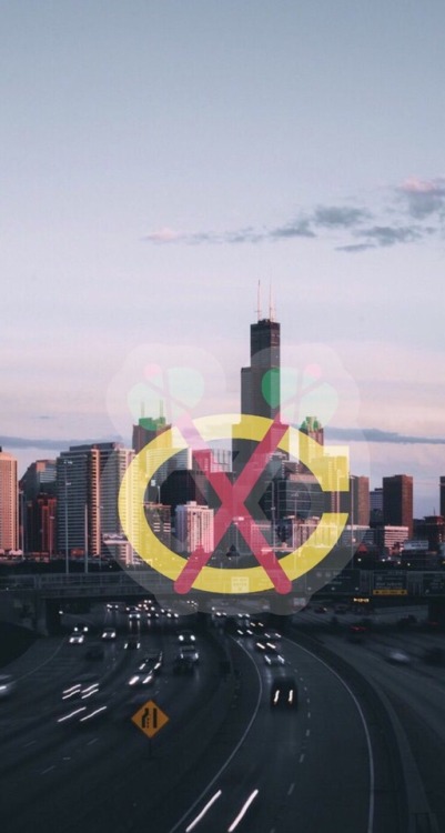 Chicago Blackhawks logo + skyline /requested by @austonmatth3ws/