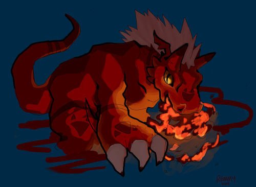 remmyart:  growlmon