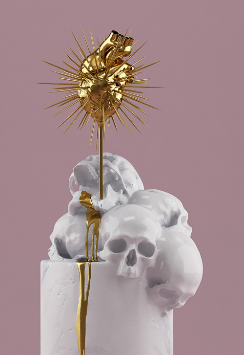 idreamofaworldofcouture:‘The Amperxandt’ and ‘Blood is the Vessel of Love’ sculptures by Hedi Xandt