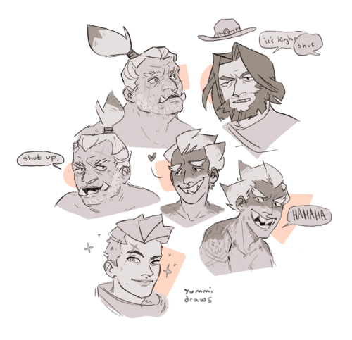 yummidraws:  junkers + mccree + zarya doodles n stuff :^o