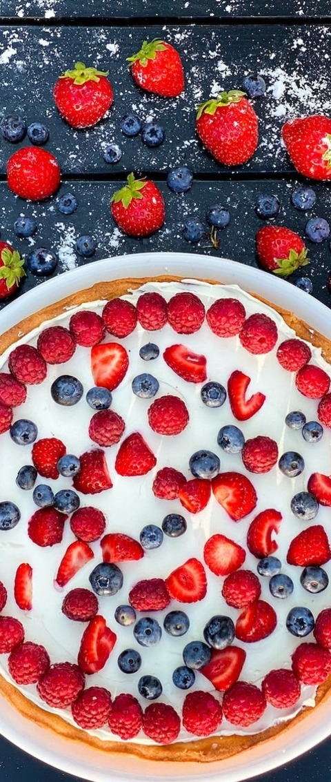Mixed Berry Tart With Blueberries, Strawberries And Raspberries