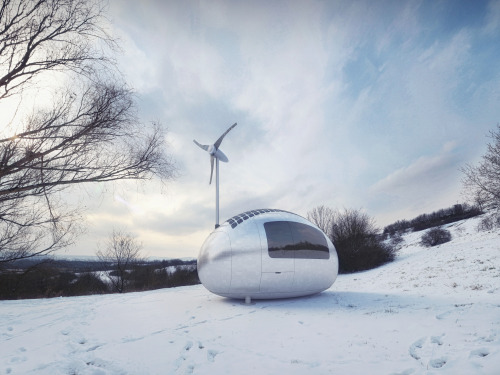 jebiga-design-magazine:Ecocapsule Self-Sustainable HomeThe Ecocapsule is powered by a wind-turbine a