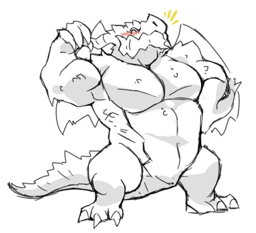 megawaffle:here’s a cute dragon boy he breathes fire but only to cook hotdogs and he’s ALL MUSCLE 