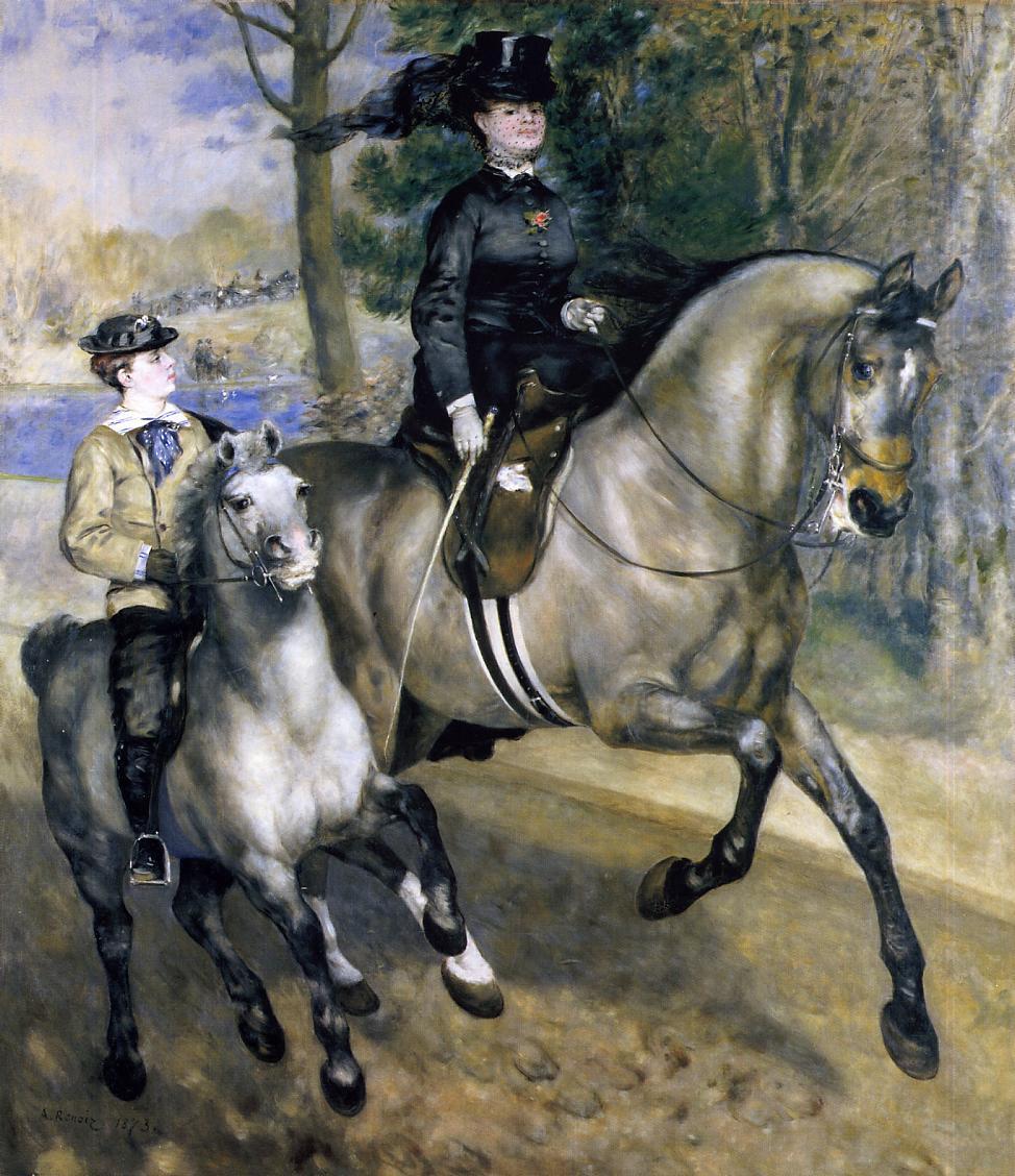 Pierre-Auguste Renoir (1841 - 1919) Riding in the Bois de Boulogne (1873), oil on