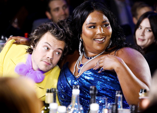 mr-styles:Harry Styles and Lizzo at The BRIT Awards 2020