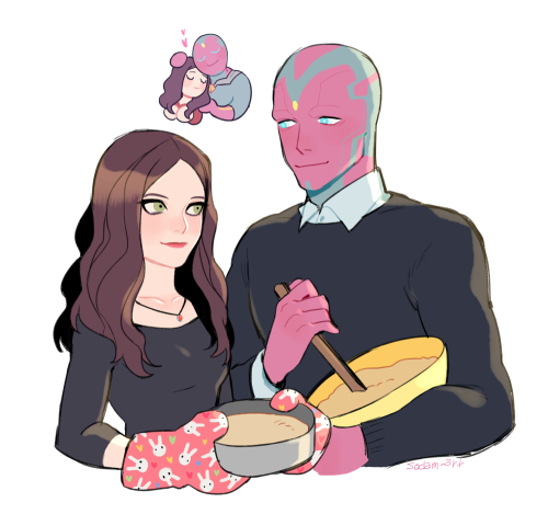 sodam-art:  lots of you guys asked for Vision and Wanda, one of my favorite couple!!