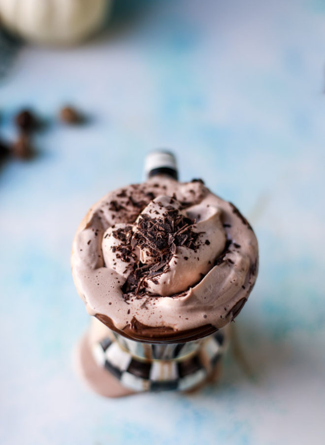 sweetoothgirl:  pumpkin nutella hot chocolate  