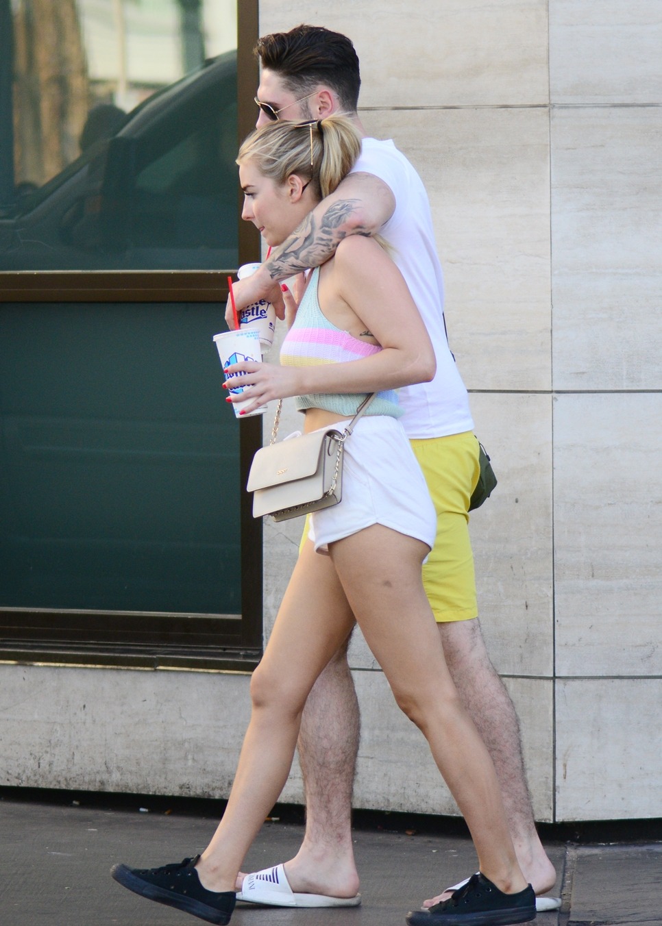 Showing a little cheek with those shorts.