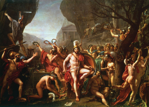 artmastered:Jacques-Louis David, Leonidas at Thermopylae, 1814, oil on canvas, 395 x 531 cm, Mu