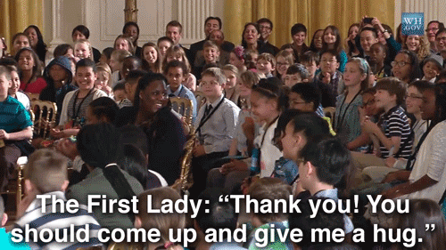 prepfordwife:  whitehouse:  “You guys are awesome. You really are. You’re very bright. And just remember, you can do anything that you put your mind to.” —The First Lady to kids celebrating Take Our Daughters and Sons to Work Day at the White