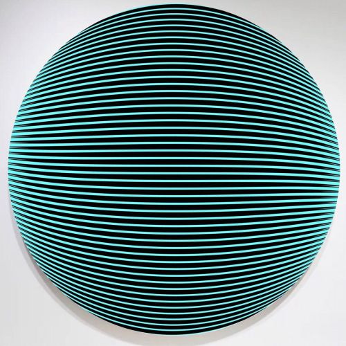 Liquid Mirrored Teal Orb Acrylic on Canvas 48 inch Diameter 2021 #JohnZoller #painting #paint #paint