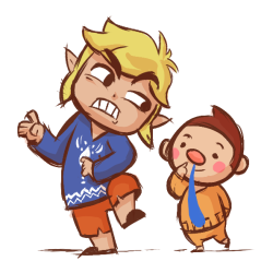 asininelife:  Playing wind waker HD, this kid is so gross!! I always end up running the long way around the island to grandmother’s house so he can’t get to me. 