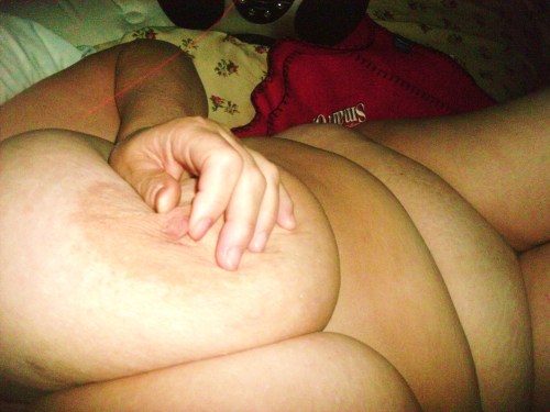 hugetitassluvr4:  mylonelybreasts:  misc. in bed shots…  In bed? Never mind…not going there! 