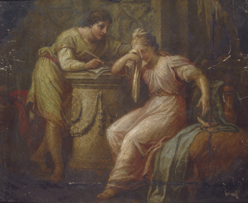didoofcarthage:Sappho with the Lyric Poet Alcaeus, Lesbia with the Poet Catullus, and The Poet Calli