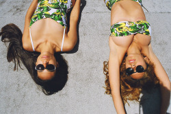 americanapparel:  Gabriela and RaeAn sunbathing