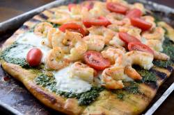 fattributes:  Grilled Shrimp Pesto Pizza