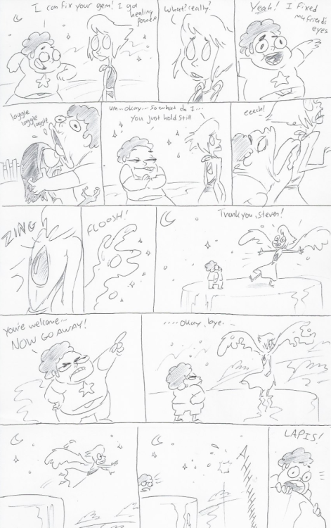 I normally don’t post this kind of stuff but here are some terribly drawn Steven Universe joke-comics I made for my friends.I hope in time you can forgive me.